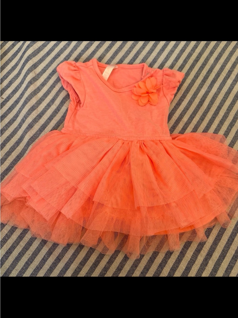 Cherokee Coral Tulle Dress with Flower Accent
